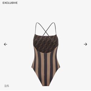 NEW- Fendi Black and Brown Logo One-Piece Swimsuit brand NEW